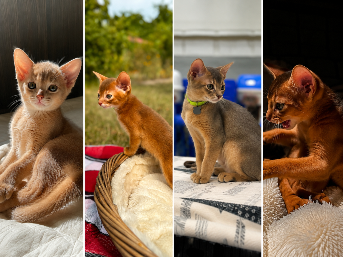 Абіссинські кошенята різних забарвлень розплідника Ruddy Love
